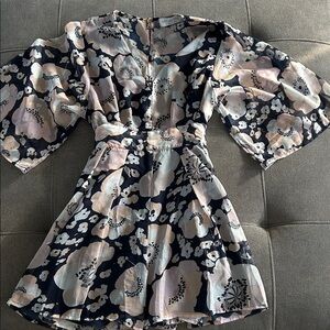 Floral Kimono Sleeve Romper